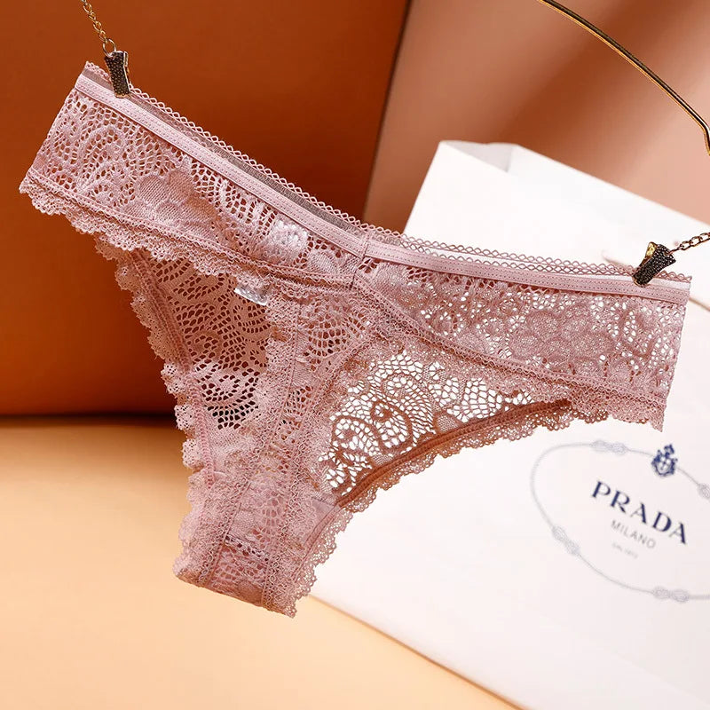 Women's Thong Feminine Lace European and American Seamless Panties Cotton Crotch Cloth Low Waist Sports T Pants Briefs Women