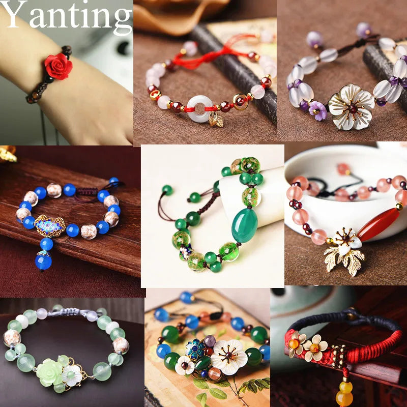 Yanting Handmade Beads Stone Bracelet Women Chinese Ethnic Multi Women's Bracelets & Bangles Vintage Jewelry Party Girls Gift