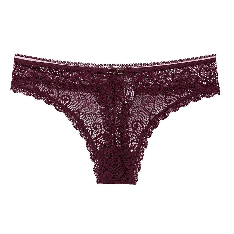 Women's Thong Feminine Lace European and American Seamless Panties Cotton Crotch Cloth Low Waist Sports T Pants Briefs Women