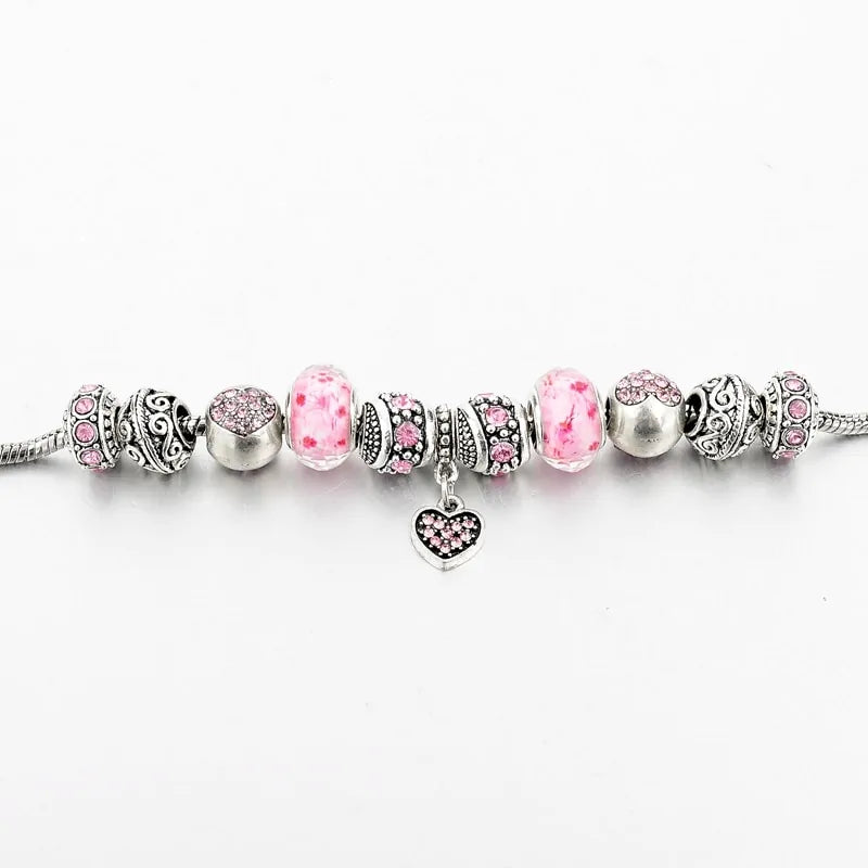 Tourmaline Heart Charm Bracelet