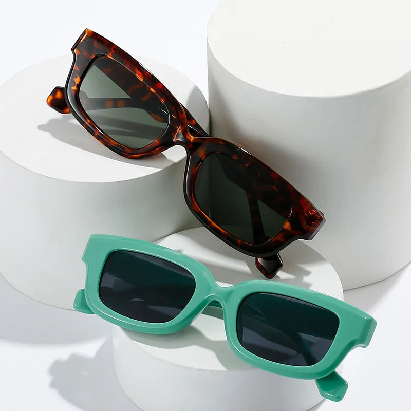 SO&EI Retro Small Rectangle Sunglasses Women Candy Colors Shades UV400 Square Men Sun Glasses