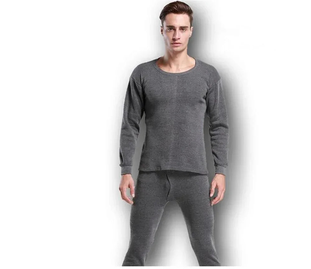 Thermal Underwear Sets Men Winter Long Johns Plus Velvet Thickening Inner Wear Fleece Keep Warm Lingerie Plus Size M-4XL