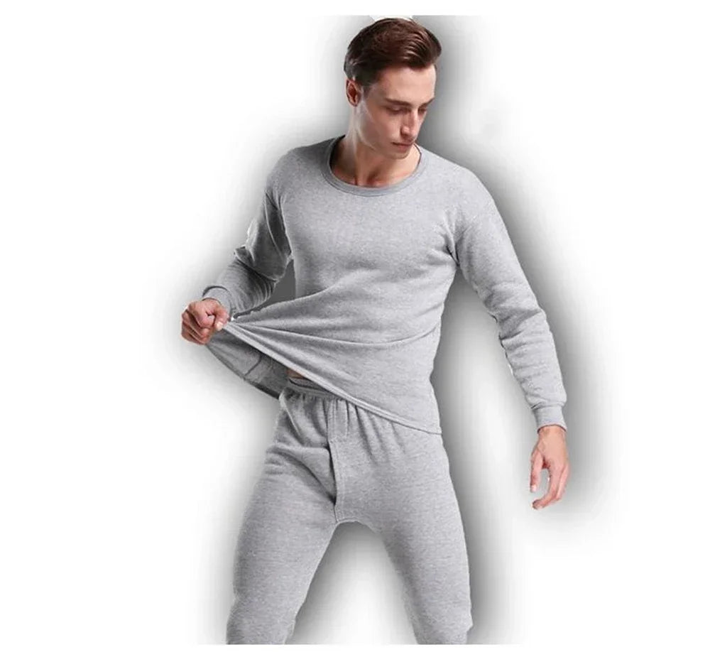 Thermal Underwear Sets Men Winter Long Johns Plus Velvet Thickening Inner Wear Fleece Keep Warm Lingerie Plus Size M-4XL