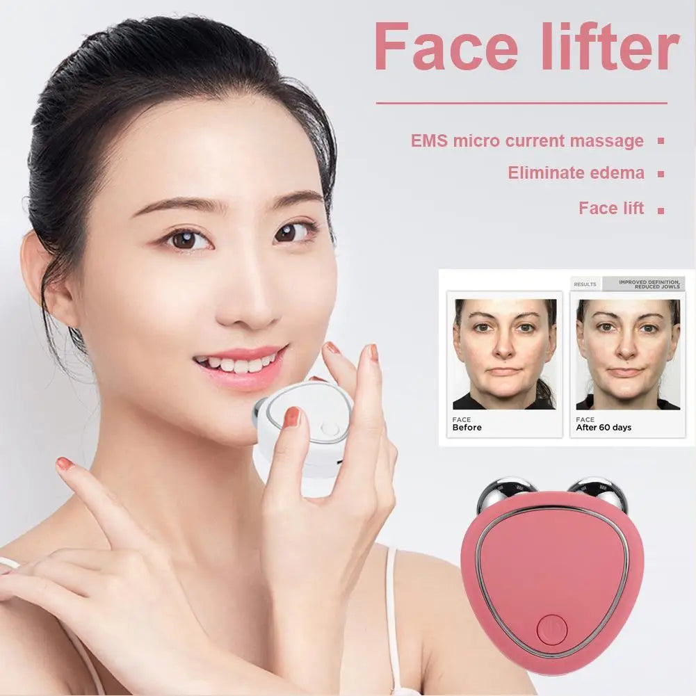 Portable Electric Face Lift Roller Massager EMS Sonic Facial Lifting Skin Tighten Massage to use after charging for 30 minutes