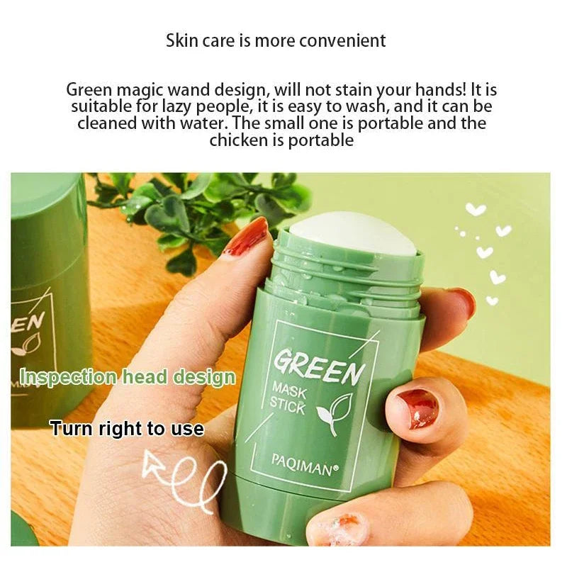 New Hot Green Tea Solid Cleansing Mask Dispel Acne Blemish Mark Remove Blackhead Acne Hydrating Moisturizing Deep Cleansing Mask