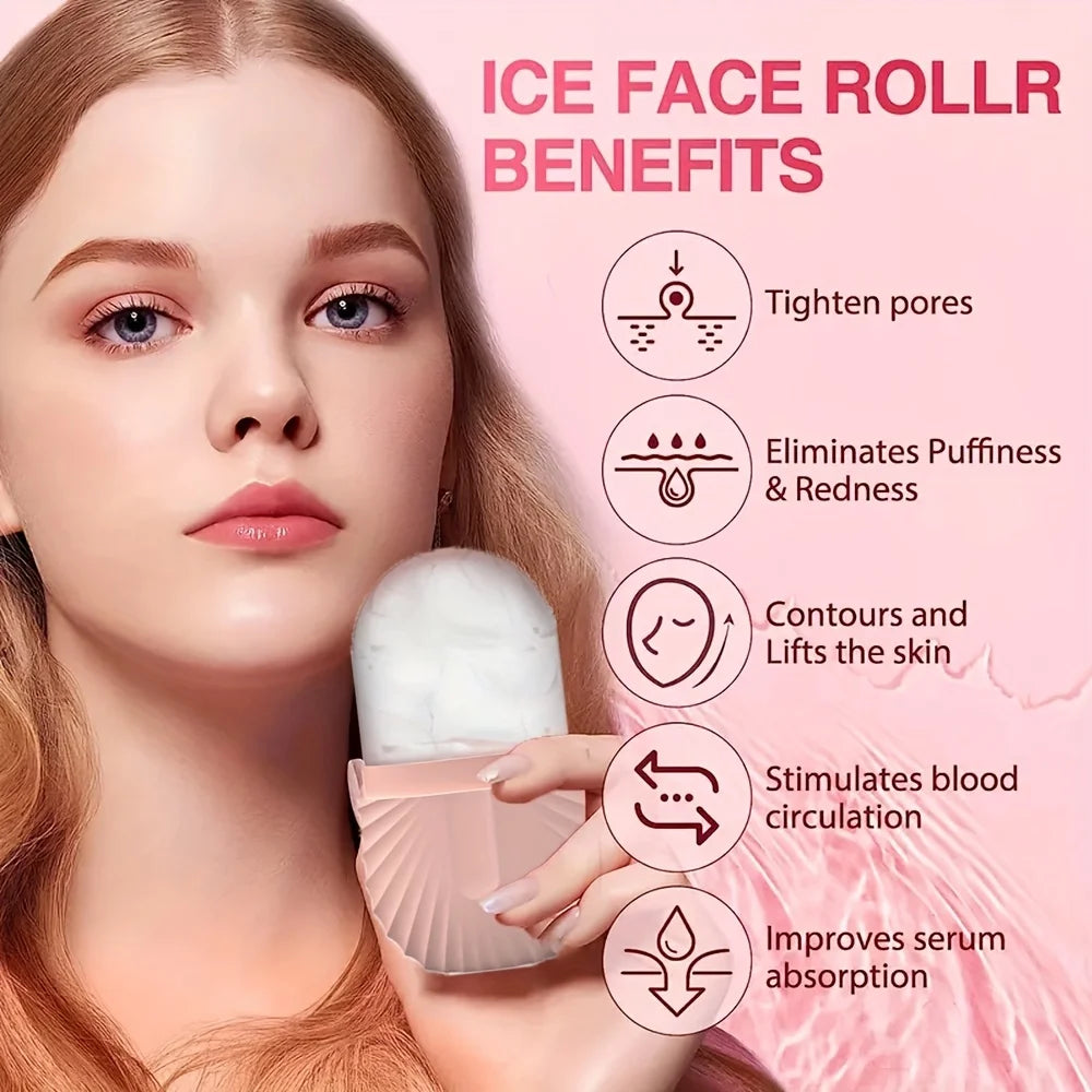 Ice Face Roller Ice Cube Beauty Massage Silicone Ice Mold For Eye Puffiness Ice Facial Roller Shrink Pores