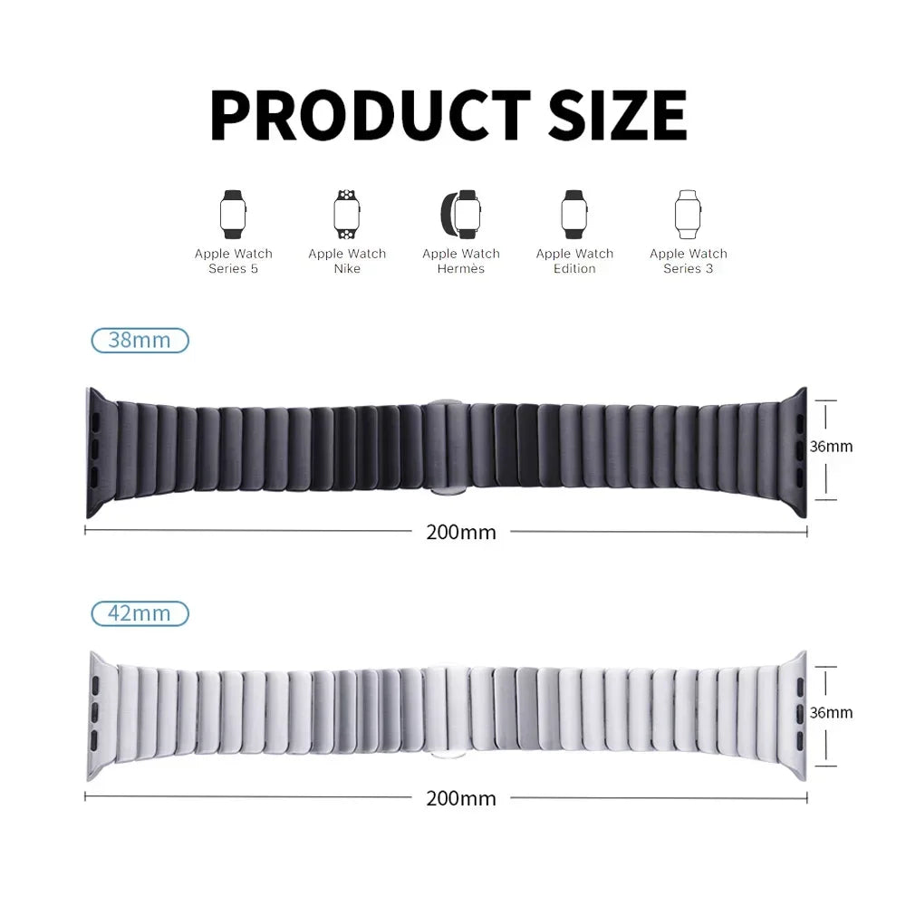 Stainless Steel Strap For Apple Watch Band Ultra 2 49mm 45 44mm 42 40mm 41 38mm Metal Bracelet Bamboo Iwatch Series 9 8 7 6 Se 5