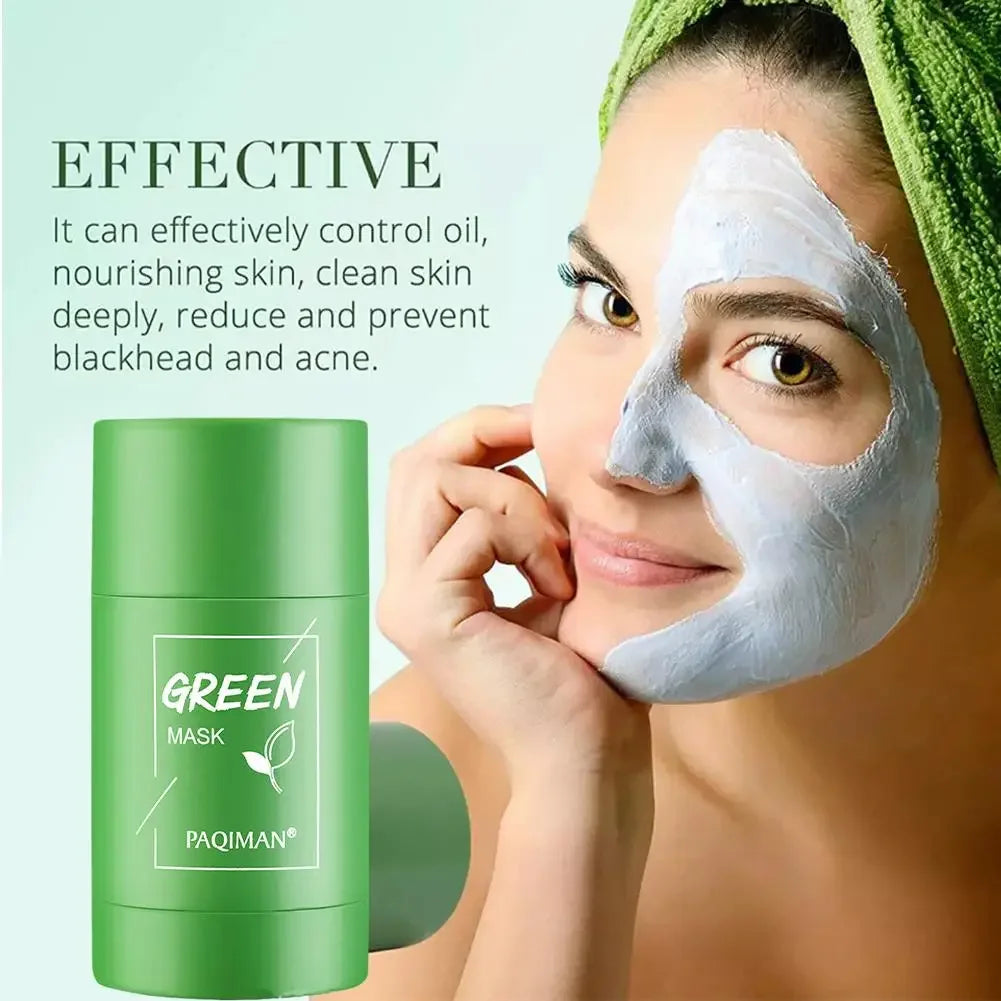 New Hot Green Tea Solid Cleansing Mask Dispel Acne Blemish Mark Remove Blackhead Acne Hydrating Moisturizing Deep Cleansing Mask