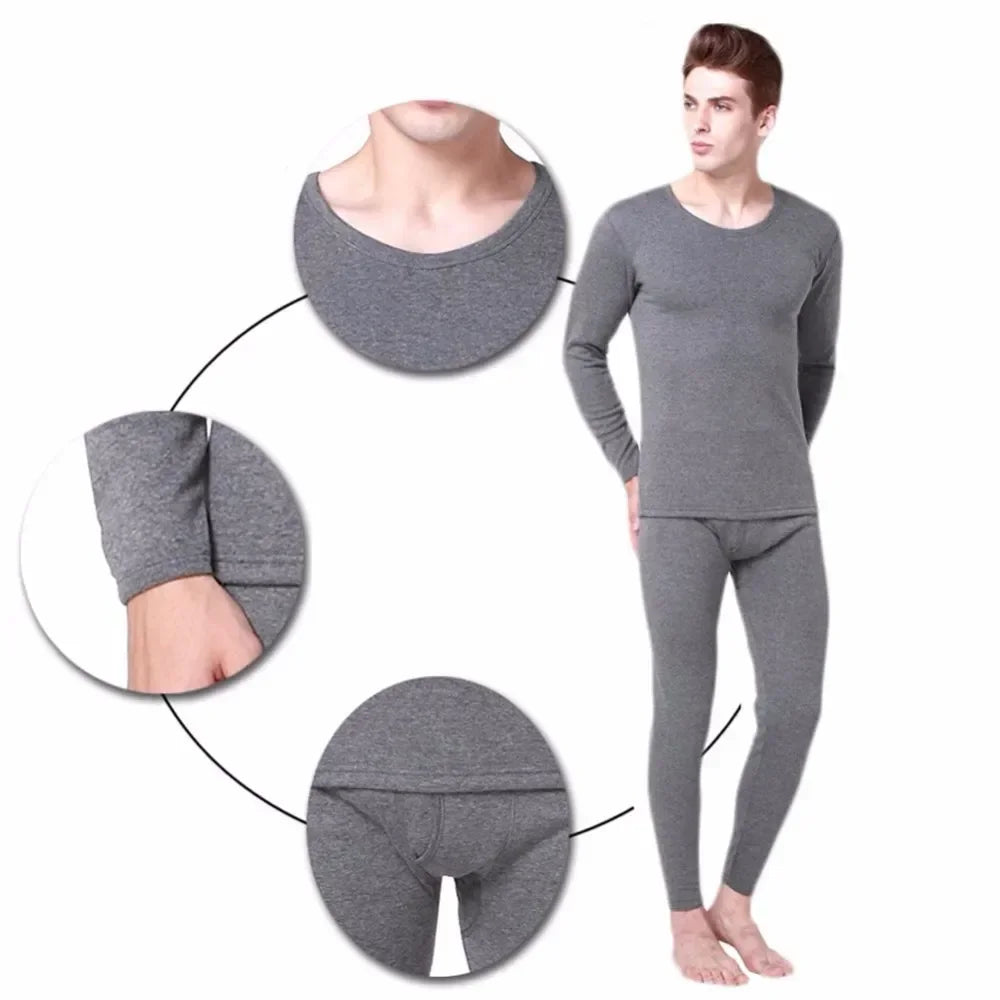 Thermal Underwear Sets Men Winter Long Johns Plus Velvet Thickening Inner Wear Fleece Keep Warm Lingerie Plus Size M-4XL