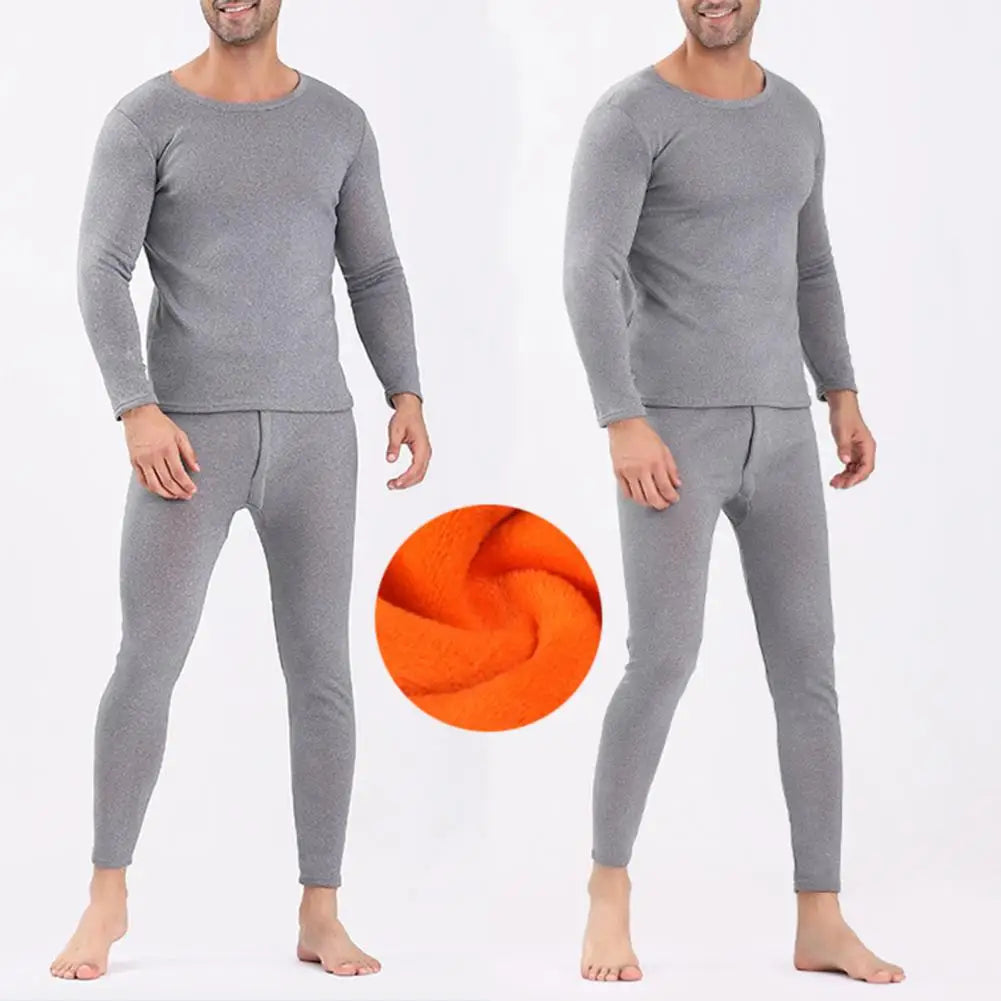 Velvet Men Winter Long Johns Fleece Thermal Underwear Plus Thickened Inner Wear Keep Warm Lingerie Thermal Underwear Top Bottoms