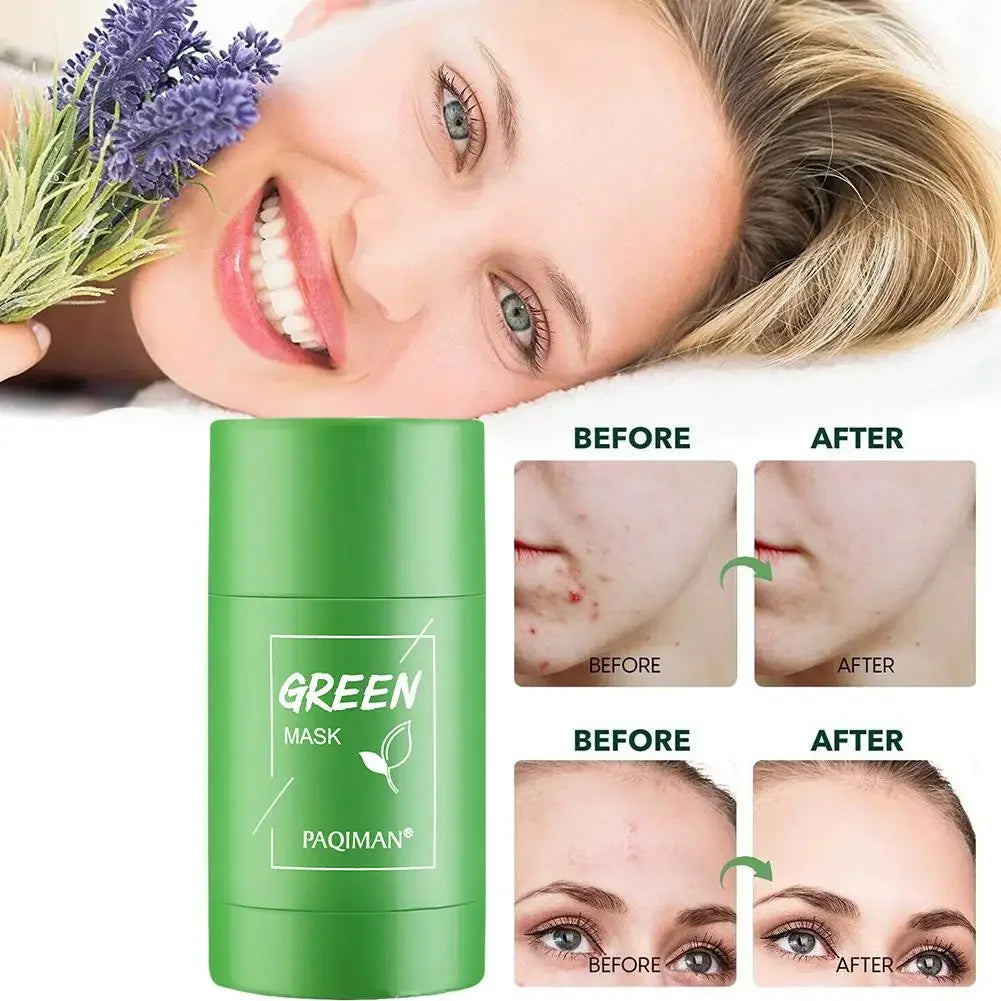 New Hot Green Tea Solid Cleansing Mask Dispel Acne Blemish Mark Remove Blackhead Acne Hydrating Moisturizing Deep Cleansing Mask