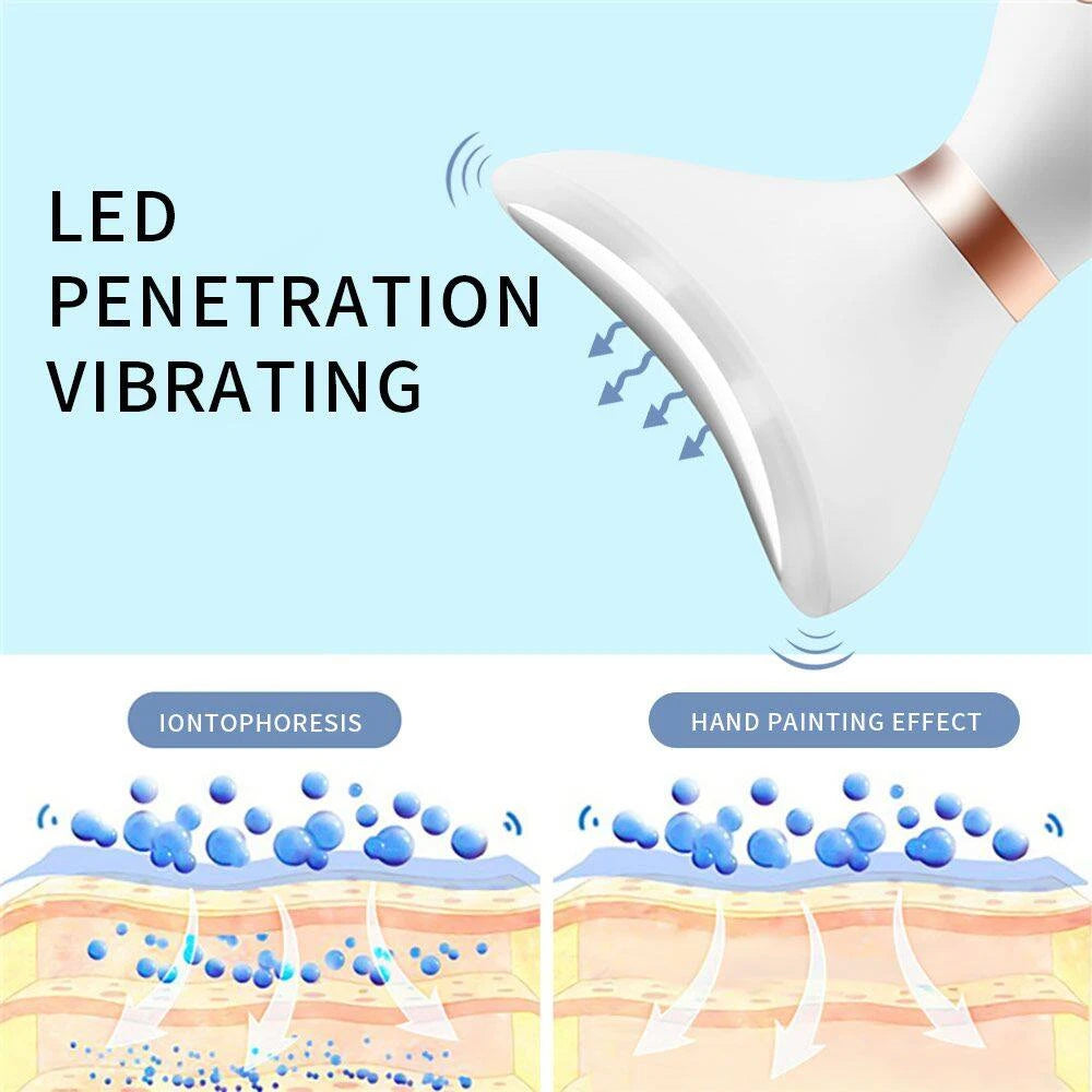 Face Massager 3 In 1 Neck Facial Eye Massage Introducer Microcurrent Skin Rejuvenation Anti Aging Beauty Device Beauty Tools